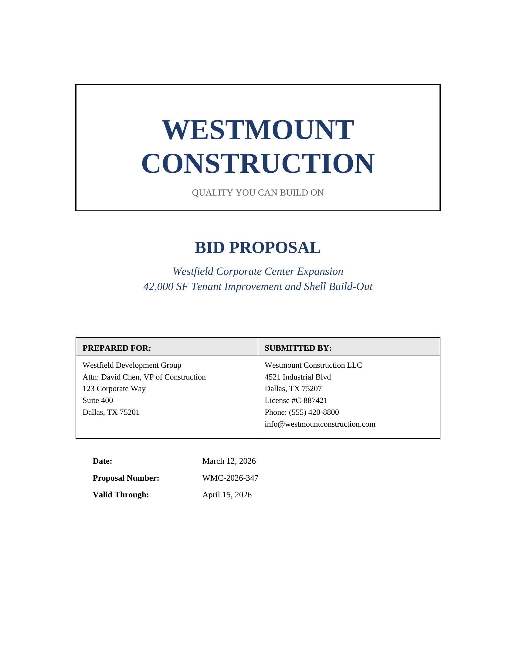 Before: typical GC bid proposal